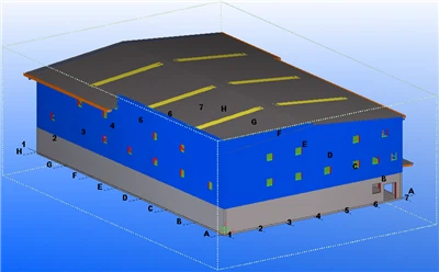 Stålstrukturanalyse for Le-Tigre Warehouse Project i Ny Kaledonien (delvis)